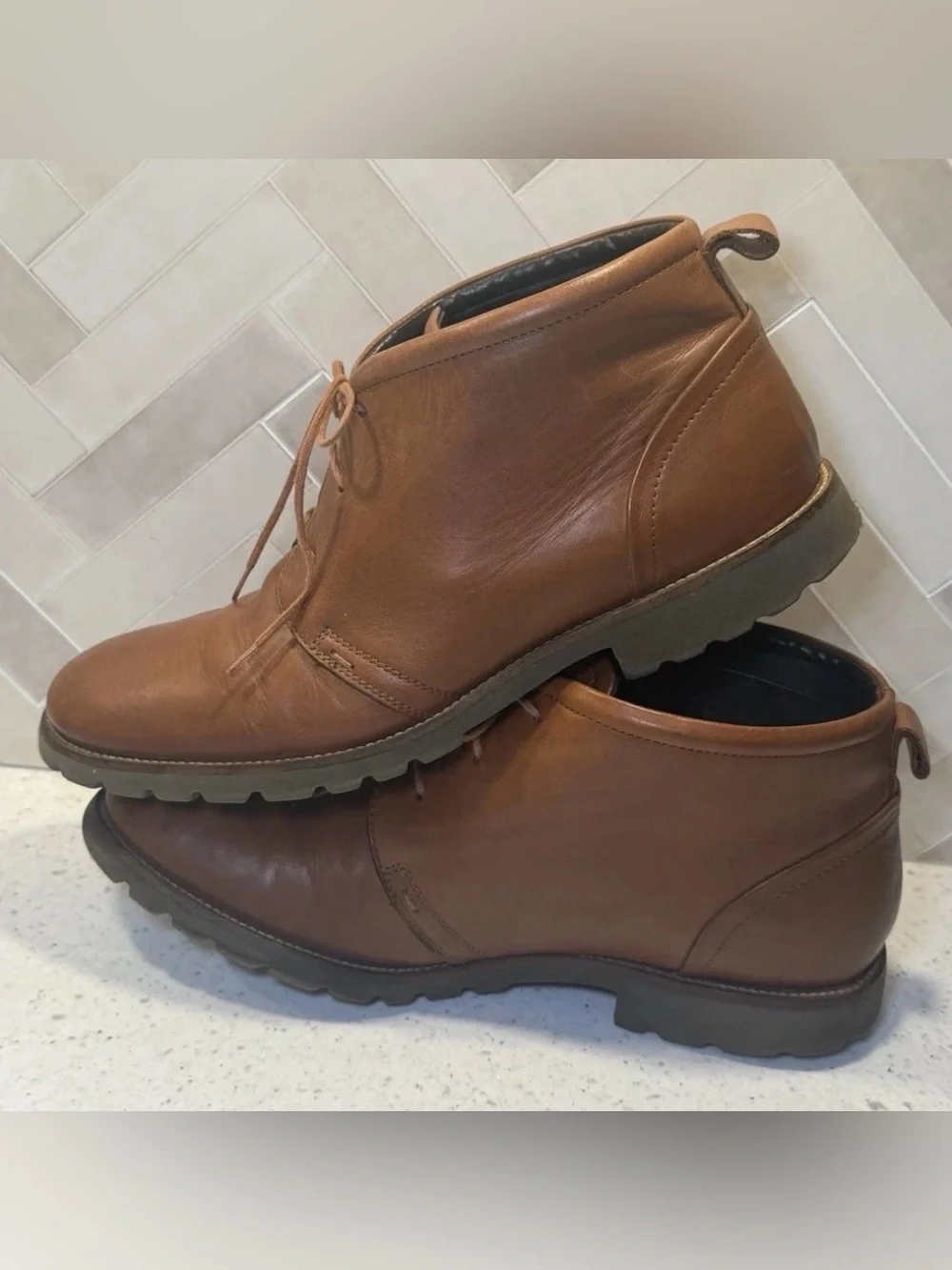 Rockport Men's Brown Leather Chukka Boots US 10 Adiprene By Adidas